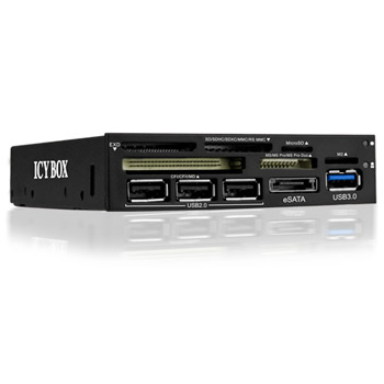 3.5 inch front Bay Card Reader with USB, eSATA from icybox IB-864-B : image 1