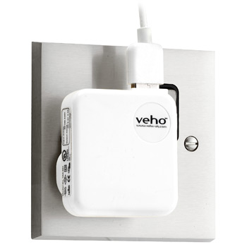 Veho VAA-003-WHT USB Mains Charger UK 3 Pin Single USB White