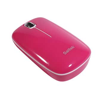Saitek Flexi Mouse Pink Notebook Optical with Retractable USB Cable 3 Button with Scroll Wheel : image 1