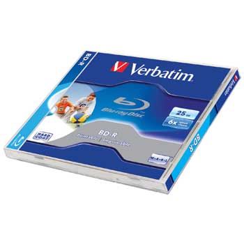 Blu-Ray Verbatim BD-R 25Go Imprimables - Lot De 6 Boîtiers Jewel Case