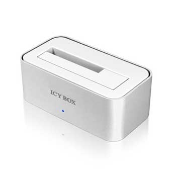 Silver/White Docking Station Quick Port for 2.5/3.5 inch HDD/SSD from Icybox IB-111StU3-Wh : image 1