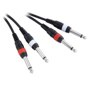 1m Adam Hall 2x6.3mm Jack to Jack Cable (KP1PPM4) : image 1