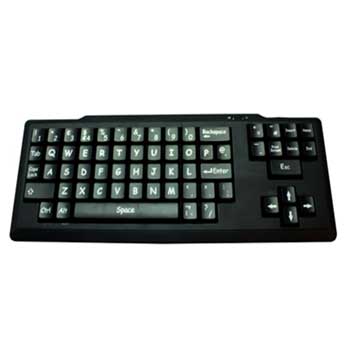 Keyneeds Early Learning (Upper Case) Black Keyboard, White Text, Black : image 1