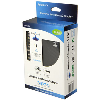 PowerCool PC-ACU120-S 120W AC Adaptor for Notebooks with 9 Tips : image 1