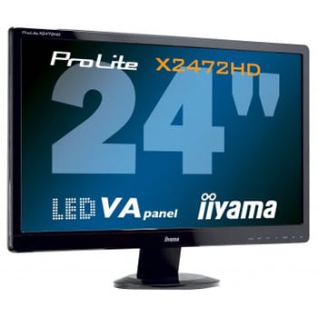IIyama Prolite X2472HD-B1 LED Extreme Gloss Black HDMI/DVI/VGA 1920x1080 3000:1 250cd/m2 2ms
