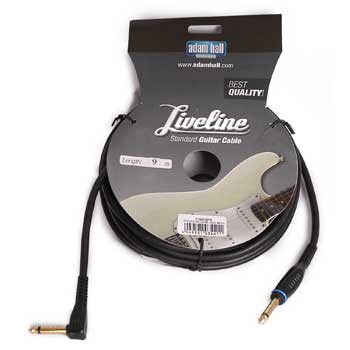 9M Adam Hal 1/4" Jack-Angled to Jack Instrument Cable - Black : image 1