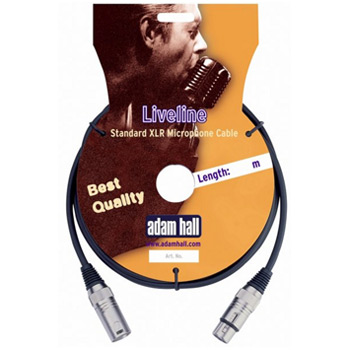 10M Adam Hall Liveline High Quality Economy XLR-XLR Microphone Cable - Black : image 1