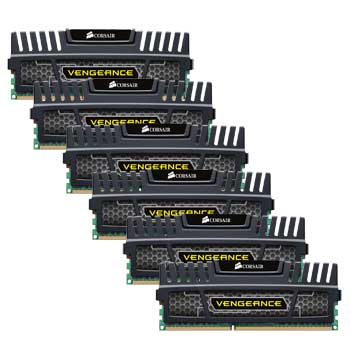 Corsair Memory Vengeance Black 24GB DDR3 1600MHz CAS 9 XMP Triple Channel Desktop