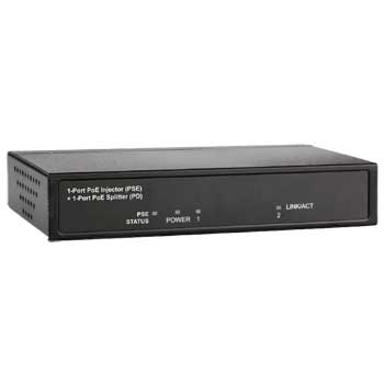 2 port PoE Extender IEEE 802.3af/3/3u Cat.5 (1x In, 1x out) Extends the range of PoE by 100 meters