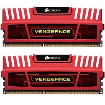 Corsair Memory Vengeance Red 8GB DDR3 1600 MHz CAS 8 XMP Dual Channel Desktop Sandybridge