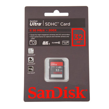 SanDisk Ultra SDHC 200X Secure Digital Memory Card - 32GB