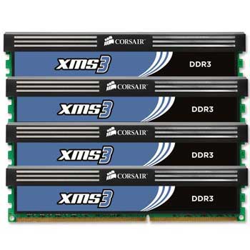 Corsair Memory XMS3 16GB DDR3 1600 MHz CAS 9 Quad Channel Desktop