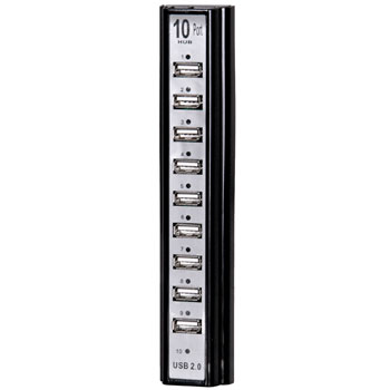 10 Port Xentia USB 2.0 Hub with PSU Wall Mountable