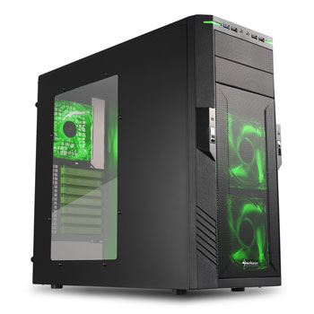 Sharkoon T28 Black/Green Mid Tower Case