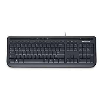 MS Wired Keyboard 600 Spill Resistant Black Keyboard USB Multimedia