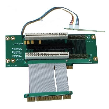 PCICase 2U 1 x PCI-E x 16 + 2 x 32bit Fixed/Ribbon Riser Card : image 1