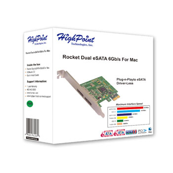 Mac 2 port eSATA card Highpoint R622M Rocket 6Gb/s : image 3