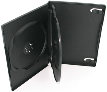 100pcs DVD Triple Media Case Charcoal/Black (Holds Three DVD's/CD's) with Cover Insert