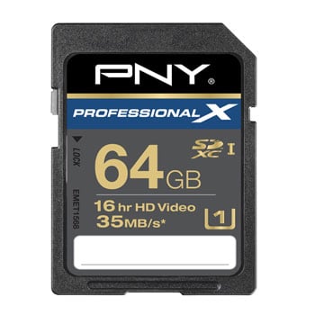 PNY Professional X 64GB SD Memory Card Waterproof Ruggedised