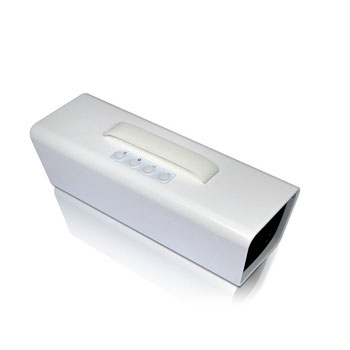 Bluetooth Portable Speaker White Rechargable Battery Powered