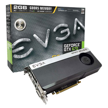 EVGA 2GB GeForce GTX 670 Superclocked NVIDIA Graphics Card