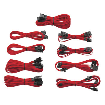Corsair Professional Series Gold AX850/AX750/AX650 Individually Sleeved Cables Red