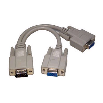 Scan VGA Splitter HD15 M - 2 X HD15 F VGA, Grey : image 1