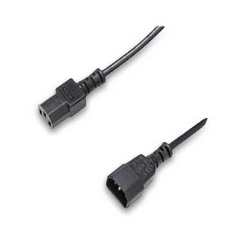 C14 to C13 Mains Extension 1.8m Male to Female Power Cord/Cable - Black