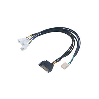AK-CBFA06-30 PWM fan splitter cable for 3 fans from 1 PWM port powered by SATA : image 1