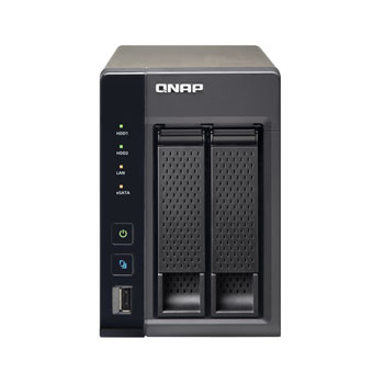 Qnap 2 Bay SATA III NAS/NVR 2x Gibit Lan HDD or SSD HotSwap Trays