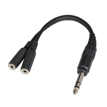 Stagg 10cm Jack(M) to 2xMiniJack(F) Mono Cable