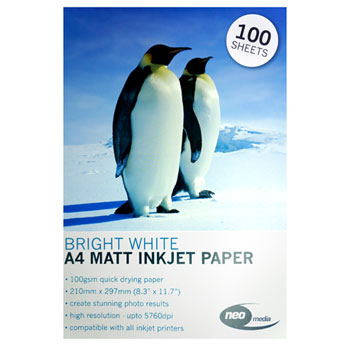 100 pack of A4 100gsm Matt Photo paper : image 1