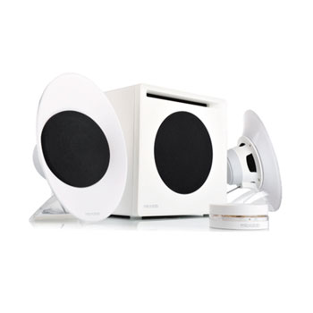Microlab FC50W White Powerful 2.1 54Watt RMS subwoofer system with HC2D and DSP advanced technology