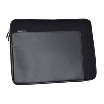 Belkin F8N251EABLK Laptop Sleeve Black Leather/Neoprene Mix for upto 15.6" Laptops