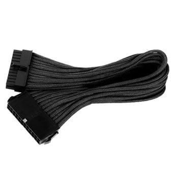 Silverstone 30cm 24-pin to 24-pin Braided Extension Power Cable - Black : image 1