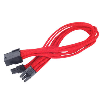 Silverstone 25cm 8-pin to 8-pin Braided Extension Power Cable - Red : image 1