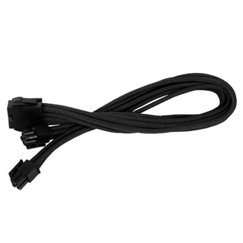 Silverstone 30cm 8-pin to 8-pin Braided Extension Power Cable - Black