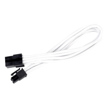 Silverstone 25cm 6-pin to 6-pin Braided Extension Power Cable - White : image 1