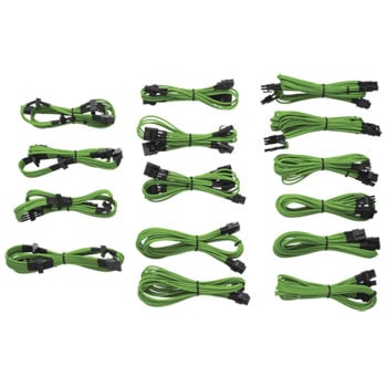Individually Sleeved PSU DC Cable Kit,Type 3 (Gen 2), for AXi, AX, HX, RM, TXM - GREEN