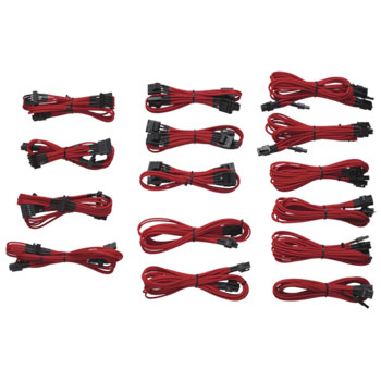 Individually Sleeved PSU DC Cable Kit,Type 3 (Gen 2), for AXi, AX, HX, RM, TXM - RED
