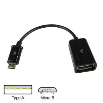 USB OTG 14cm HOST OTG Cable Adaptor USB Type A to Micro B : image 1