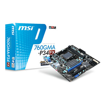 MSI 760GMA-P34 Socket AM3+ Micro-ATX Motherboard : image 1
