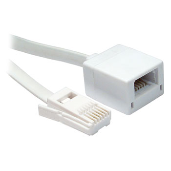 Merriway Telephone Extension Cable 10 Meter (32.5 Foot) White - Phone Line Extender