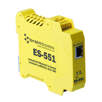 Brainboxes Isolated Industrial Ethernet to Serial 1xRS232/422/485 : image 1