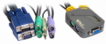 NewLink 2 Port Micro KVM Switch with Audio (KVM-P2AUD) Inc Cables PS/2 - see specs : image 1