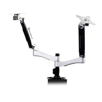 Silverstone Desk Clamp Full Range Dual Monitor Arm Ln56357 Sst Silverstone Desk Clamp Full Range Dual Monitor Arm Image 1
