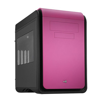 Aerocool Dead Silence Cube Case - Window Black + Pink Edition
