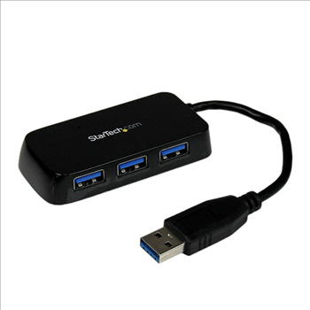 StarTech.com Portable 4 Port USB 3.0 Black Mini USB Hub