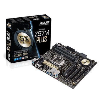 ASUS Intel Z97M PLUS Micro ATX USB 3.0 Motherboard LN57880 - Z97M-PLUS