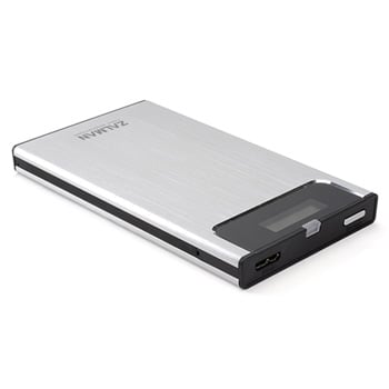 Zalman 2.5" S-ATA Silver Hard Drive Enclosure USB 3.0 Bus Powered ...
